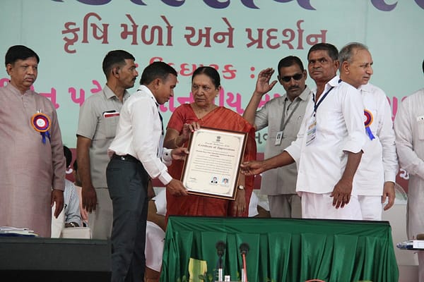 Receiving the award Receiving the award