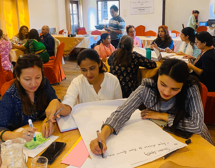 Group work at a WEFE Nexus Leadership Program workshop in Nepal. Photo: IWMI