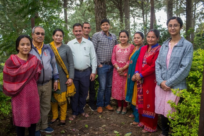 A group photo of workshop participants with IWMI researchers during the ToT of the Participatory Gender Workshop in Dailekh District Nepal