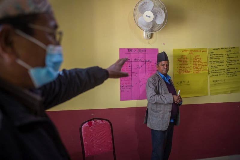 Janga Bahadur Dhami, Chairperson, Mahabu Rural Municipality presents the opportunity and challenges for women with disability in their community in the context of WASH. His group identifies lack of sufficient disability friendly taps as one of the challenges. Building such taps is identified as an opportunity under their ‘one house one tap’ program in the community.