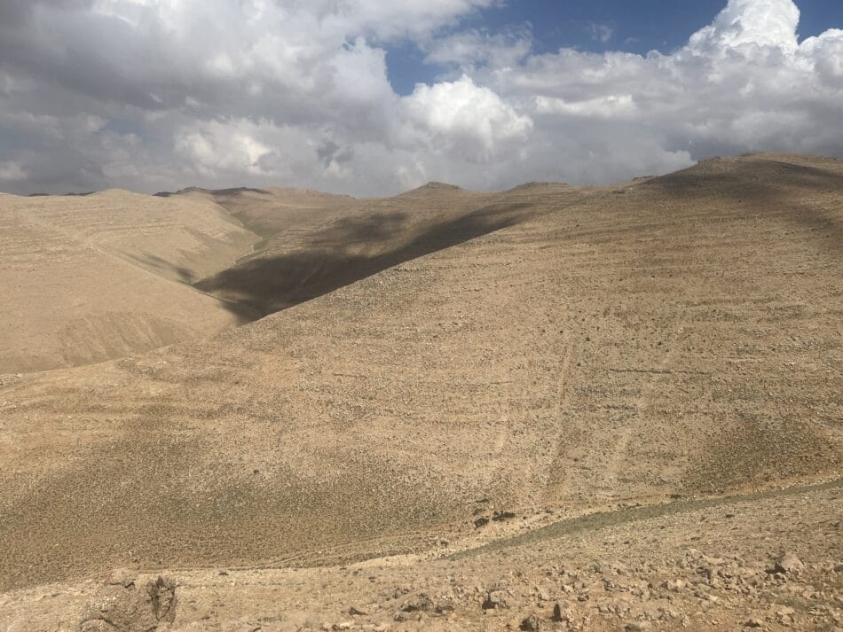 The Qaa Valley in Lebanon features rolling rocky hills and gabions to slow water rushing down during flash floods. Photo: Stephen Fragaszy / IWMI