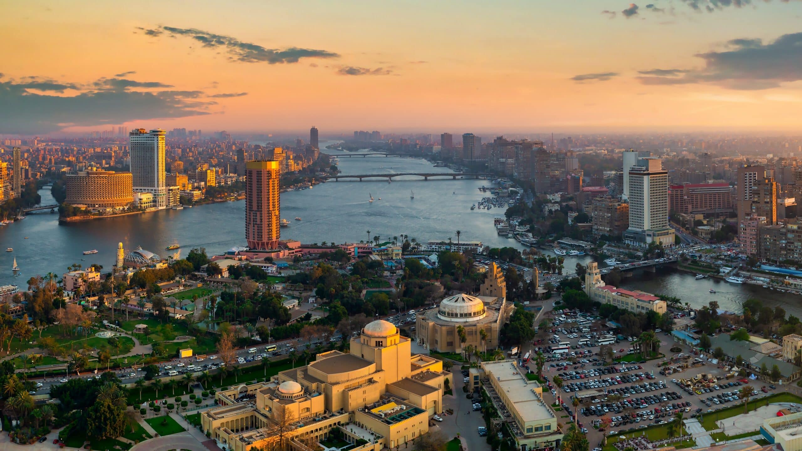 Panorama of Cairo cityscape taken during the sunset from the Cairo Tower, Egypt. Photo: Givaga/Shutterstock
