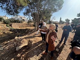 IWMI and Jordan Climate Action Association engaging in a site scoping visit and multicriteria analysis to identify local climate action knowledge hubs in Irbid and Ramtha Municipalities. Photo: Jeremy Stone/IWMI