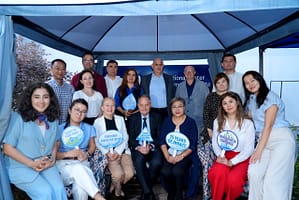 IWMI staff pose for a photo during the 25 year anniversary celebrations. Photo: Rustam Yunusov/IWMI
