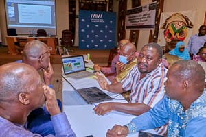 Office du Niger irrigation managers sharing ideas during an IPON co-creation workshop and training in Mali. Photo: Maimouna Tall/IWMI