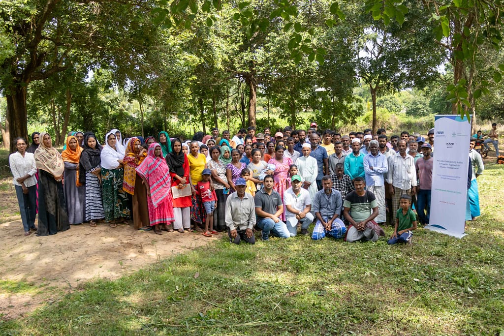 Participants of the anticipatory action simulation. Photo credit: Pradeep Liyanage / IWMI 