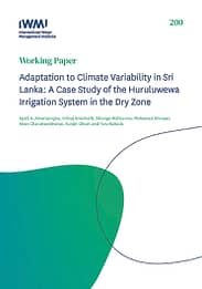 Adaptation to climate variability in Sri Lanka: a case study of the Huruluwewa Irrigation System in the Dry Zone (11/09/2021) 