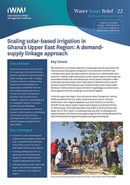 Scaling solar-based irrigation in Ghana’s Upper East Region: a demand-supply linkage approach. Adaptive Innovation Scaling - Pathways from Small-scale Irrigation to Sustainable Development (02/25/2023) 