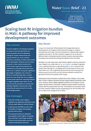 Scaling best-fit irrigation bundles in Mali: a pathway for improved development outcomes. Adaptive Innovation Scaling - Pathways from Small-scale Irrigation to Sustainable Development (03/31/2023) 