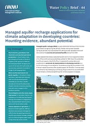 Managed aquifer recharge applications for climate adaptation in developing countries: mounting evidence, abundant potential (10/30/2024) 