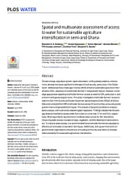 Spatial and multivariate assessment of access to water for sustainable agriculture intensification in semi-arid Ghana (10/31/2024) 