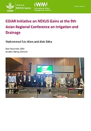 CGIAR Initiative on NEXUS Gains at the 9th Asian Regional Conference on Irrigation and Drainage (11/21/2024) 