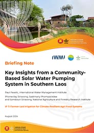 Key insights from a community-based solar water pumping system in southern Laos (02/28/2025) 