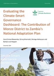 Evaluating the Climate-Smart Governance Dashboard: the contribution of Monze District to Zambia's National Adaptation Plan (02/28/2025) 