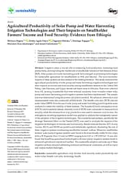 Agricultural productivity of solar pump and water harvesting irrigation technologies and their impacts on smallholder farmers’ income and food security: evidence from Ethiopia (02/19/2025) 