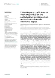 Estimating crop coefficients for vegetable production and agricultural water management under climate change in sub-humid tropics (03/14/2025) 