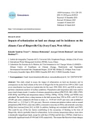 Impacts of urbanization on land use change and its incidences on the climate: case of Bingerville City (Ivory Coast, West Africa) (03/28/2025) 