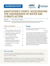Adaptation’s thirst: Accelerating the convergence of water and climate action