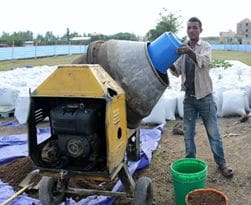 Blending the seedling growing medium 