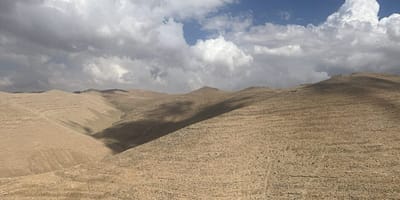 The Qaa Valley in Lebanon features rolling rocky hills and gabions to slow water rushing down during flash floods. Photo: Stephen Fragaszy / IWMI