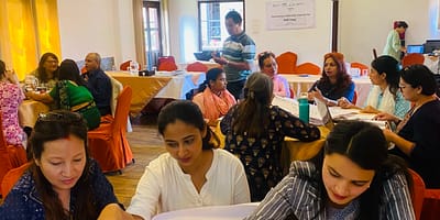 Group work at a WEFE Nexus Leadership Program workshop in Nepal. Photo: IWMI