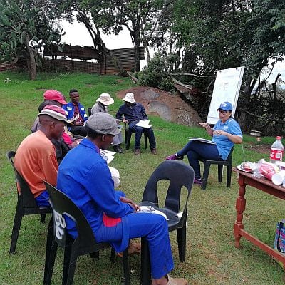 Dr. Jacobs-Mata meeting with community members 