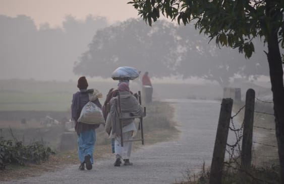 Ploughmen return from the fields: groups were able to share the costs of land preparation