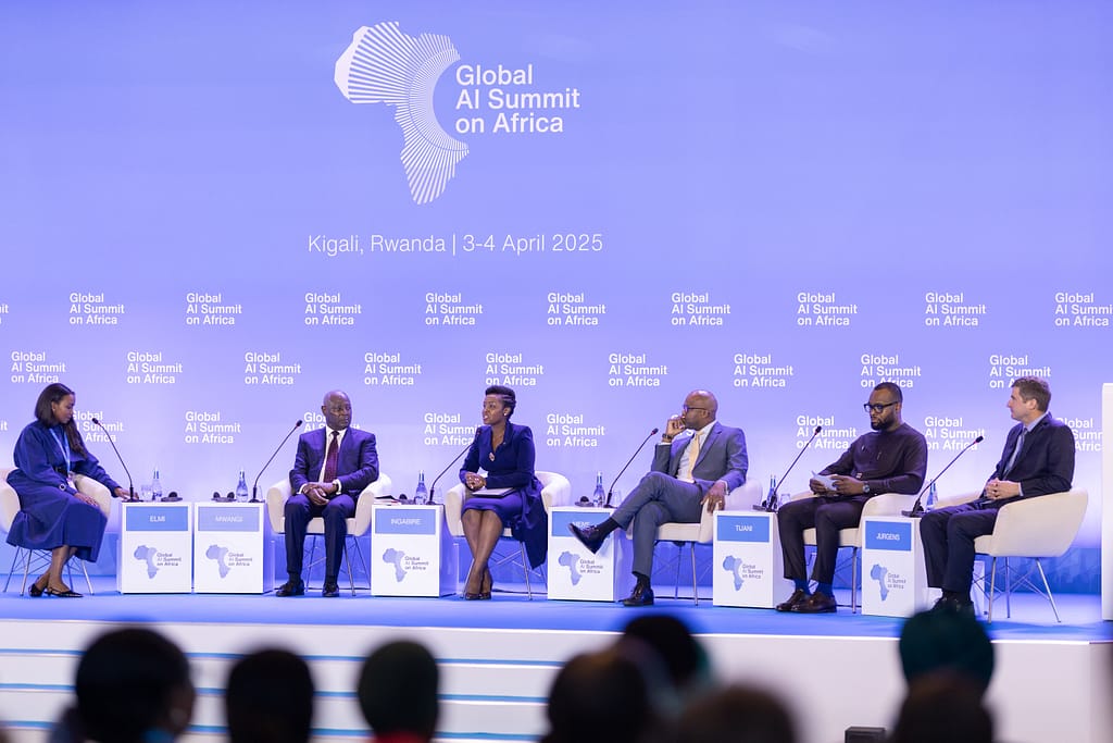 Plenary discussion at the first Global AI Summit on Africa, Kigali, Rwanda. Photo: Global AI Summit on Africa