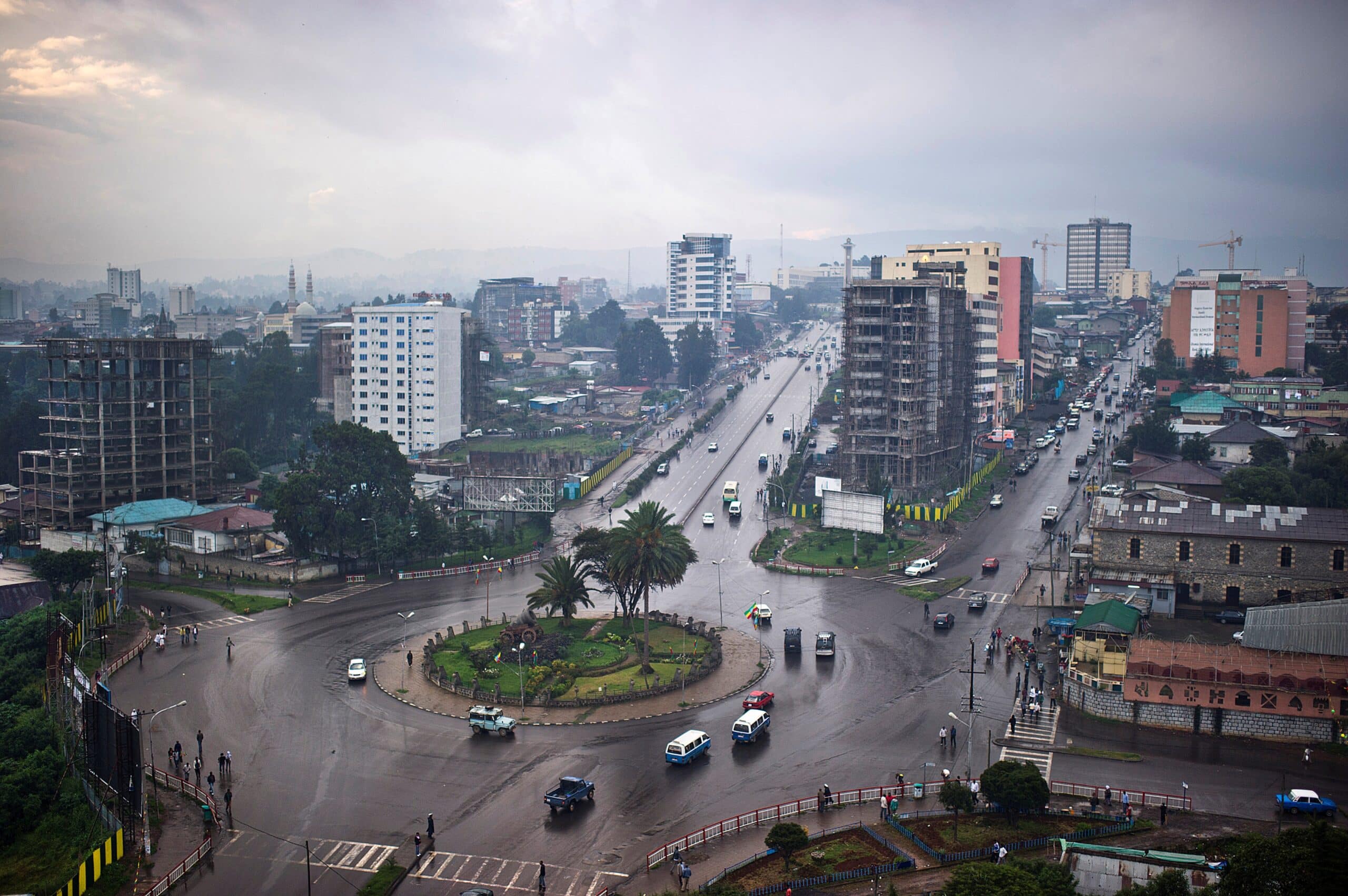 A view of streets and high rise apartment buildings in Addis Ababa. Photo: Sven Torfinn/Panos Pictures