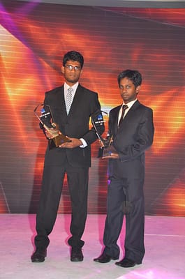 Photo: Anuruddha (left) and Thilina (right) with the Gold and Silver Awards Photo: Anuruddha (left) and Thilina (right) with the Gold and Silver Awards