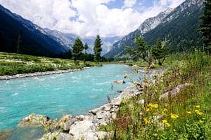 A river running through a meadow in Kumrat Valley, in Khyber Pakhtunkhwa, Pakistan. Photo: Kanokwann/Shutterstock