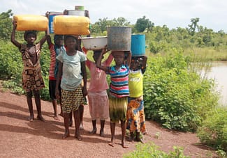 Collecting water for household use every day takes a lot of time and effort. This activity is mostly done by women and children.
