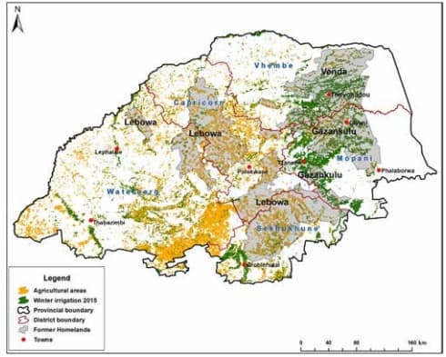 FIGURE 3. Irrigated areas in winter 2015