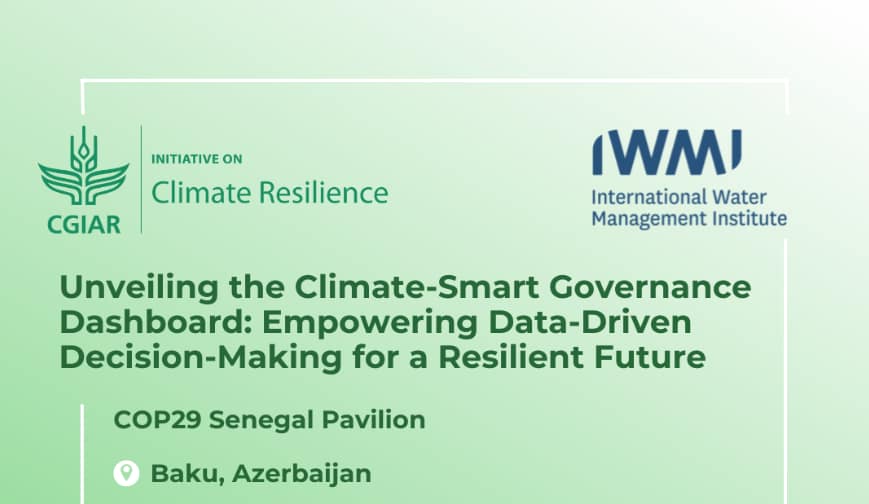 Data for decision making via the Climate-Smart Governance dashboard
